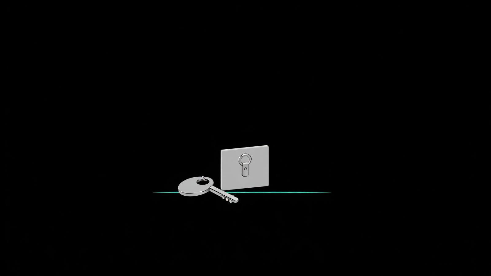 Golden key securing a digital coin
